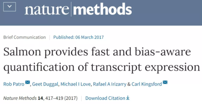 Nature子刊：Salmon不比对快速宏基因组基因定量